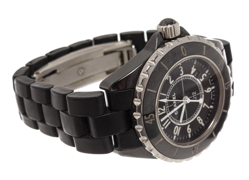 商品[二手商品] Chanel|Chanel Black Ceramic J12 Quartz 33mm Midsize Watch H0681,价格¥22143,第4张图片详细描述
