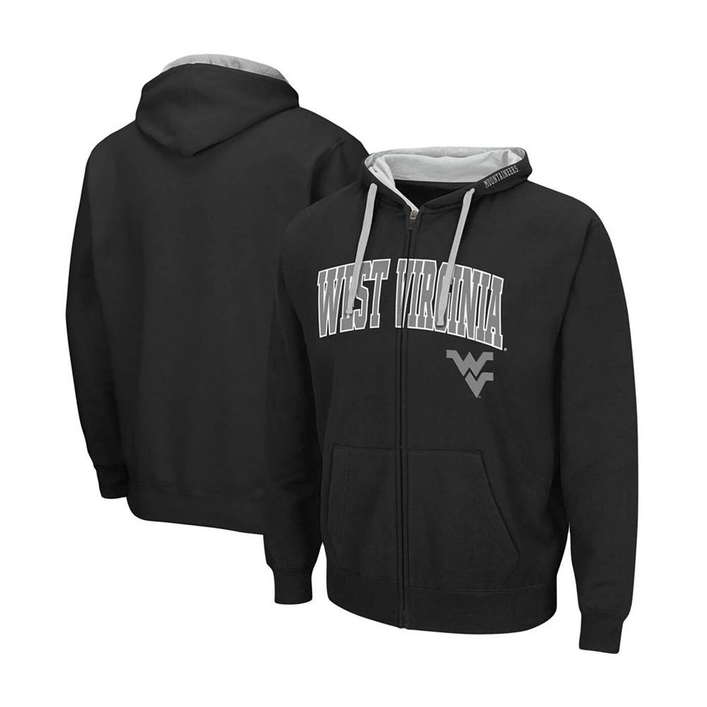 商品Colosseum|Men's Black West Virginia Mountaineers Arch Logo 2.0 Full-Zip Hoodie,价格¥248,第1张图片