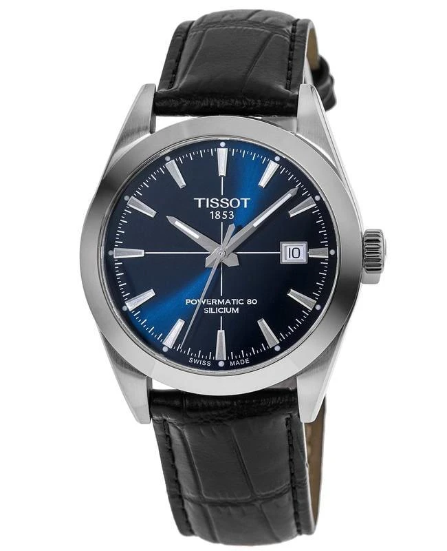 商品Tissot|Tissot Gentleman Automatic Blue Dial Leather Strap Men's Watch T127.407.16.041.01,价格¥4445,第1张图片