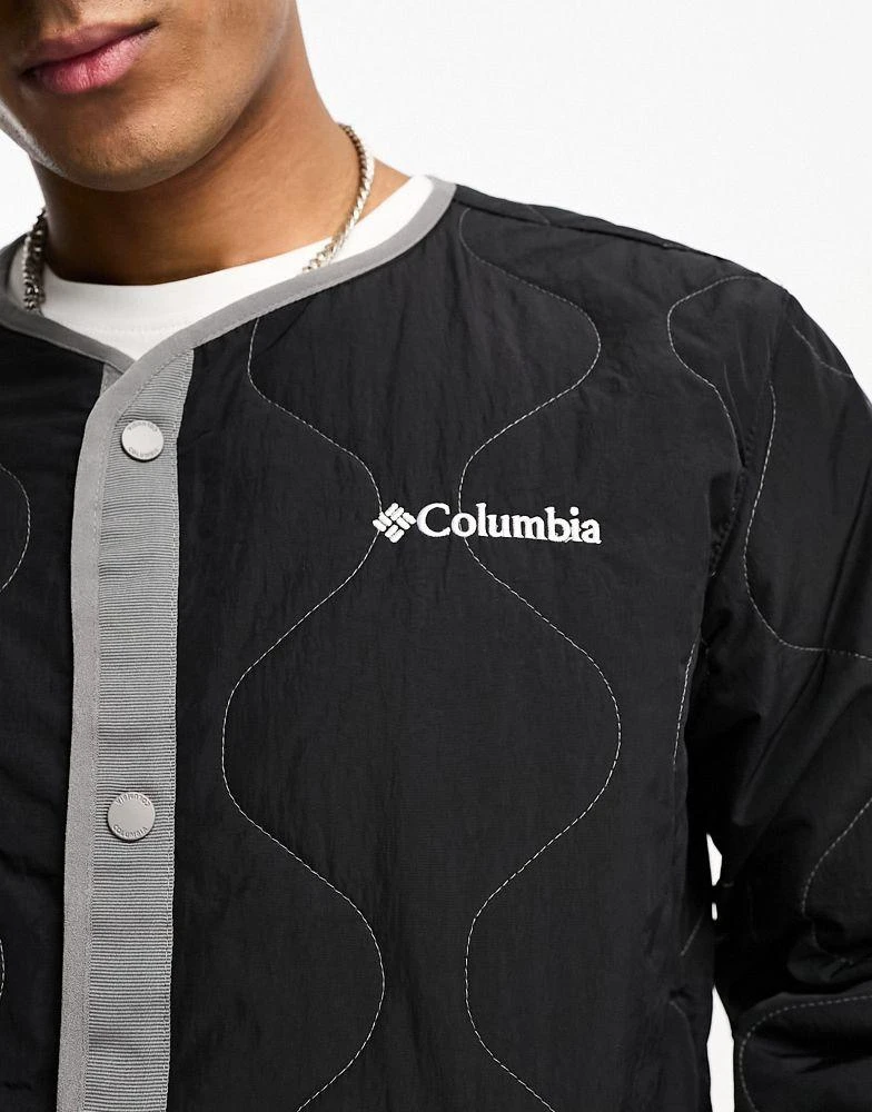 商品Columbia|Columbia Doverwood crinkle fabric quilted liner jacket in black Exclusive at ASOS,价格¥918,第3张图片详细描述