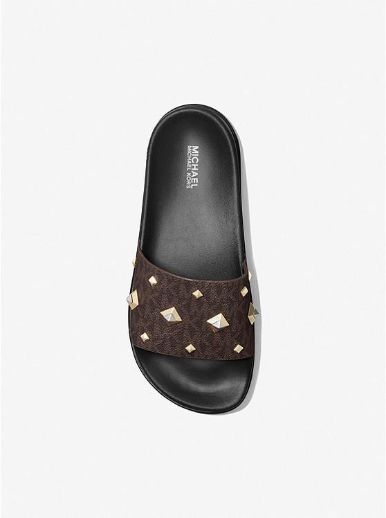 商品Michael Kors|Tyra Studded Logo Slide Sandal,价格¥511,第5张图片详细描述