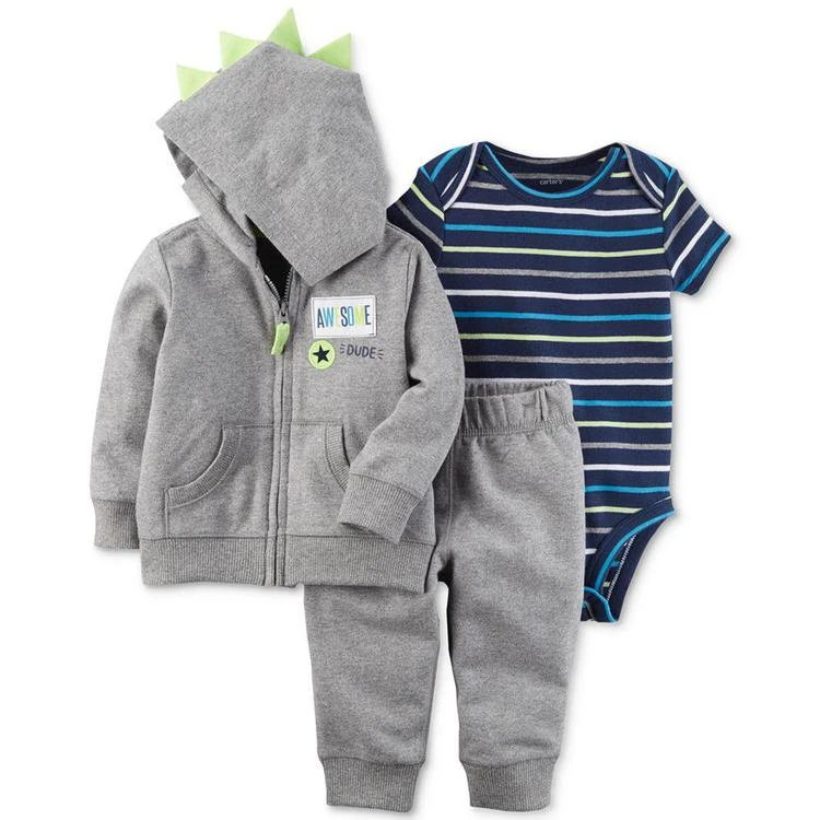 商品Carter's|3-Pc. Hoodie, Jogger Pants & Bodysuit Cotton Set, Baby Boys,价格¥89,第1张图片