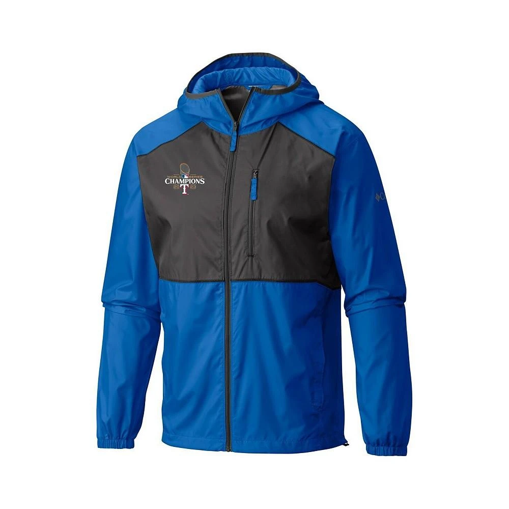 商品Columbia|Men's Royal, Charcoal Texas Rangers 2023 World Series Champions Flash Forward Full-Zip Windbreaker Jacket,价格¥673,第3张图片详细描述