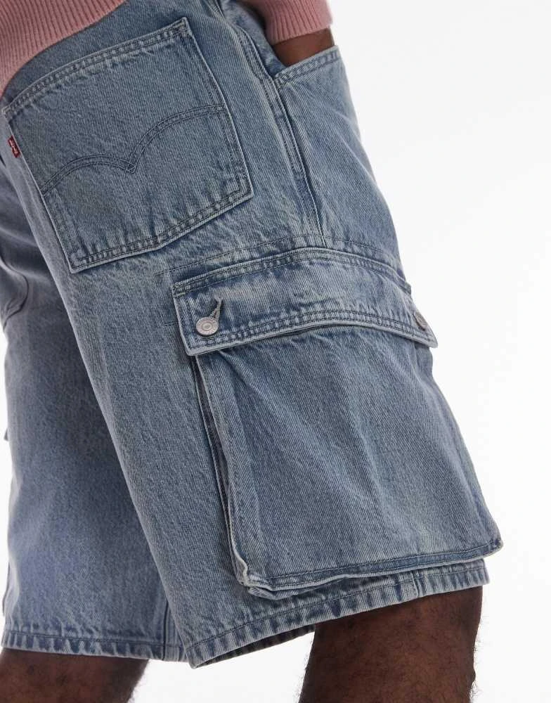 商品Levi's|Levi's 478 Baggy cargo denim shorts in bleach wash,价格¥628,第5张图片详细描述