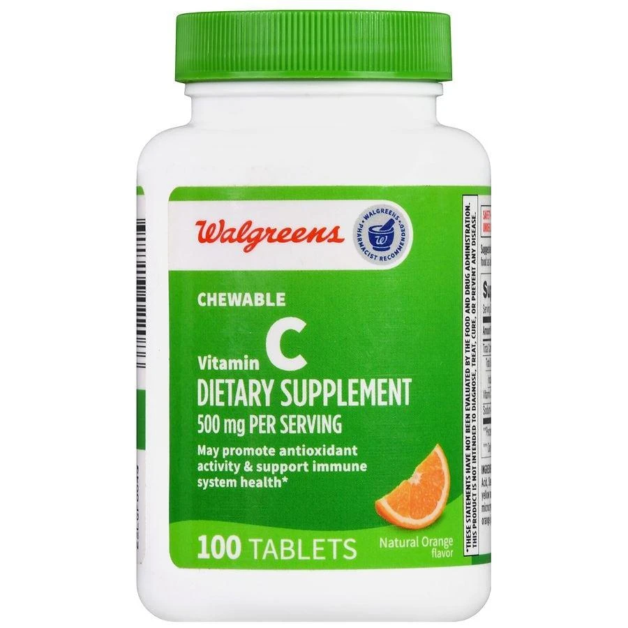 商品Walgreens|Chewable Vitamin C 500 mg Tablets (100 days) Natural Orange,价格¥85,第2张图片详细描述