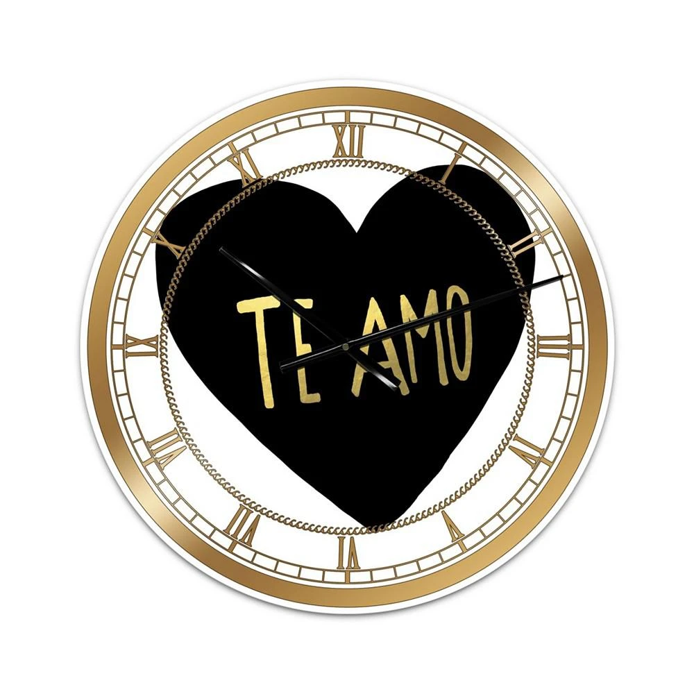 商品Designart|Te Amo Large Glam Wall Clock - 36" x 28" x 1",价格¥1489,第1张图片