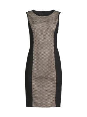 商品Karl Lagerfeld Paris|Mesh Panel Sheath Dress,价格¥338,第3张图片详细描述