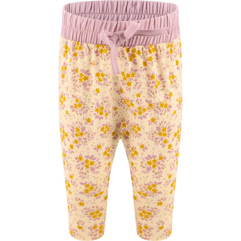 Floral print organic baby pants in beige商品第1张图片规格展示