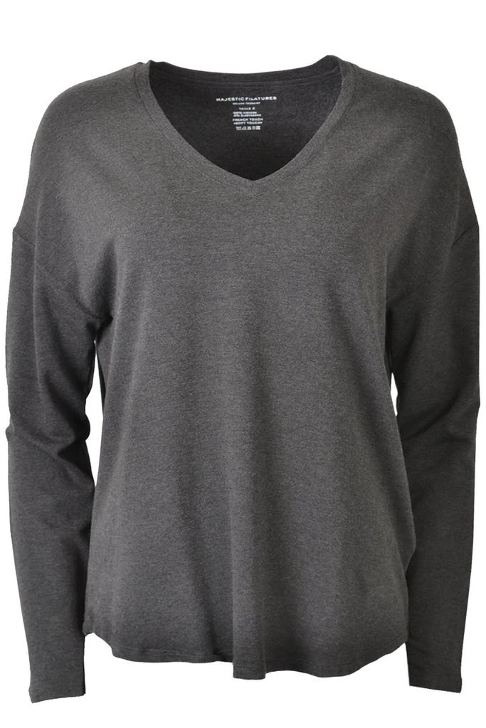 商品MAJESTIC FILATURES|Majestic Filatures M004-FTS632 V Neck Sweater Anthracite,价格¥732,第1张图片