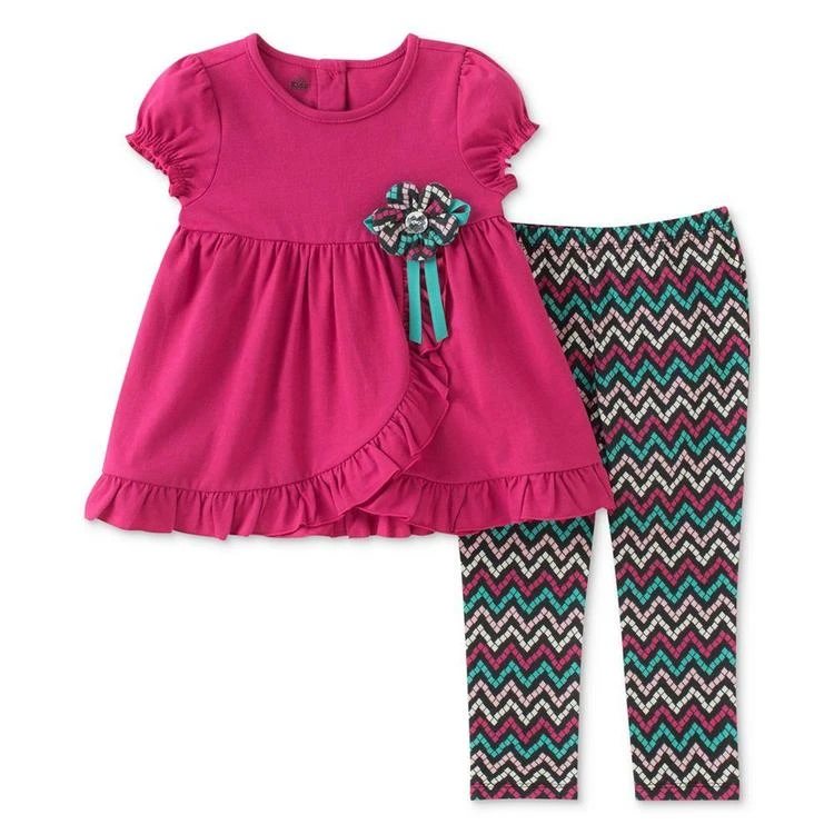 商品KIDS HEADQUARTERS|2-Pc. Tunic & Chevron-Print Leggings Set, Baby Girls (0-24 months),价格¥73,第2张图片详细描述