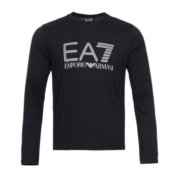 Emporio Armani 安普里奥 阿玛尼 男士黑色EA7字样印花长袖T恤 6ZPT24-PJM9Z-1200商品第1张图片规格展示