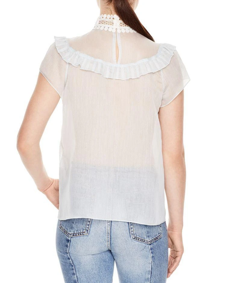 商品Sandro|Trueblue Lace-Collar Top,价格¥936,第2张图片详细描述