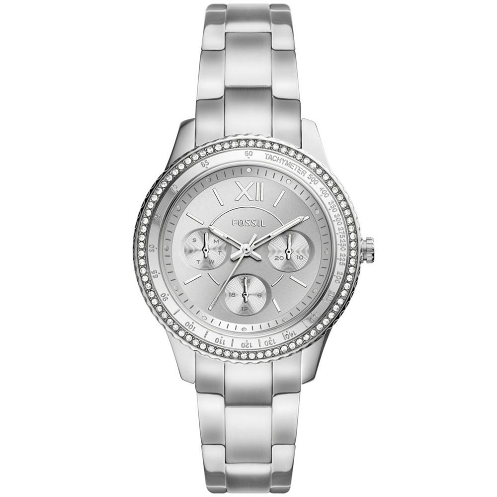 Women's Sport Multifunction Silver Tone Stainless Steel Bracelet Watch 37mm商品第1张图片规格展示