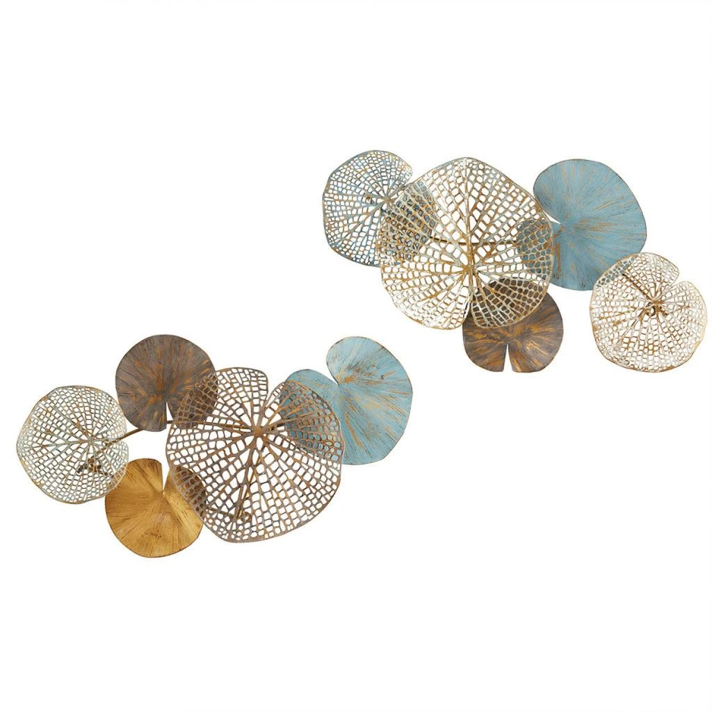 商品Simplie Fun|Lenzie Multi-colored Lily Pad Leaves 2-piece Metal Wall Decor Set,价格¥1595,第3张图片详细描述