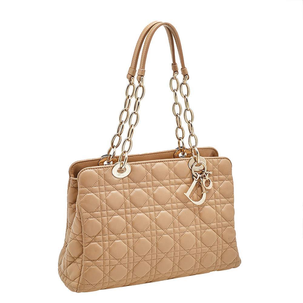 商品[二手商品] Dior|Dior Beige Cannage Leather Soft Lady Dior Shopper Tote,价格¥12443,第5张图片详细描述