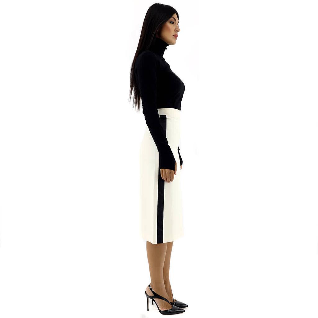 Ladies Off Whitesport Stripe Wool Silk A-line Skirt商品第2张图片规格展示