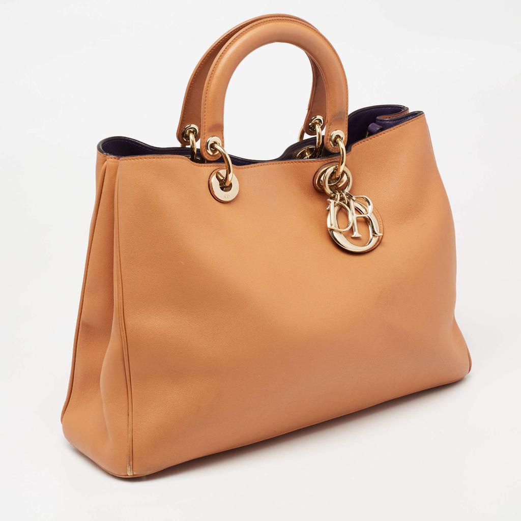 商品[二手商品] Dior|Dior Brown Leather Large Diorissimo Shopper Tote,价格¥9474,第5张图片详细描述