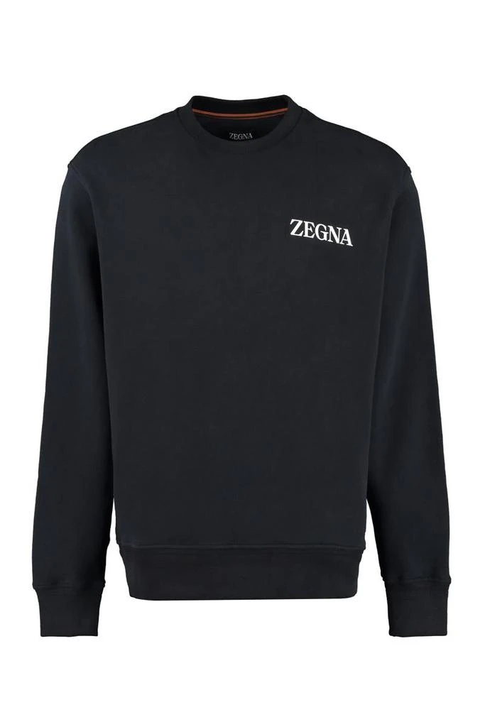 商品Zegna|ZEGNA LOGO DETAIL COTTON SWEATSHIRT,价格¥3218,第1张图片