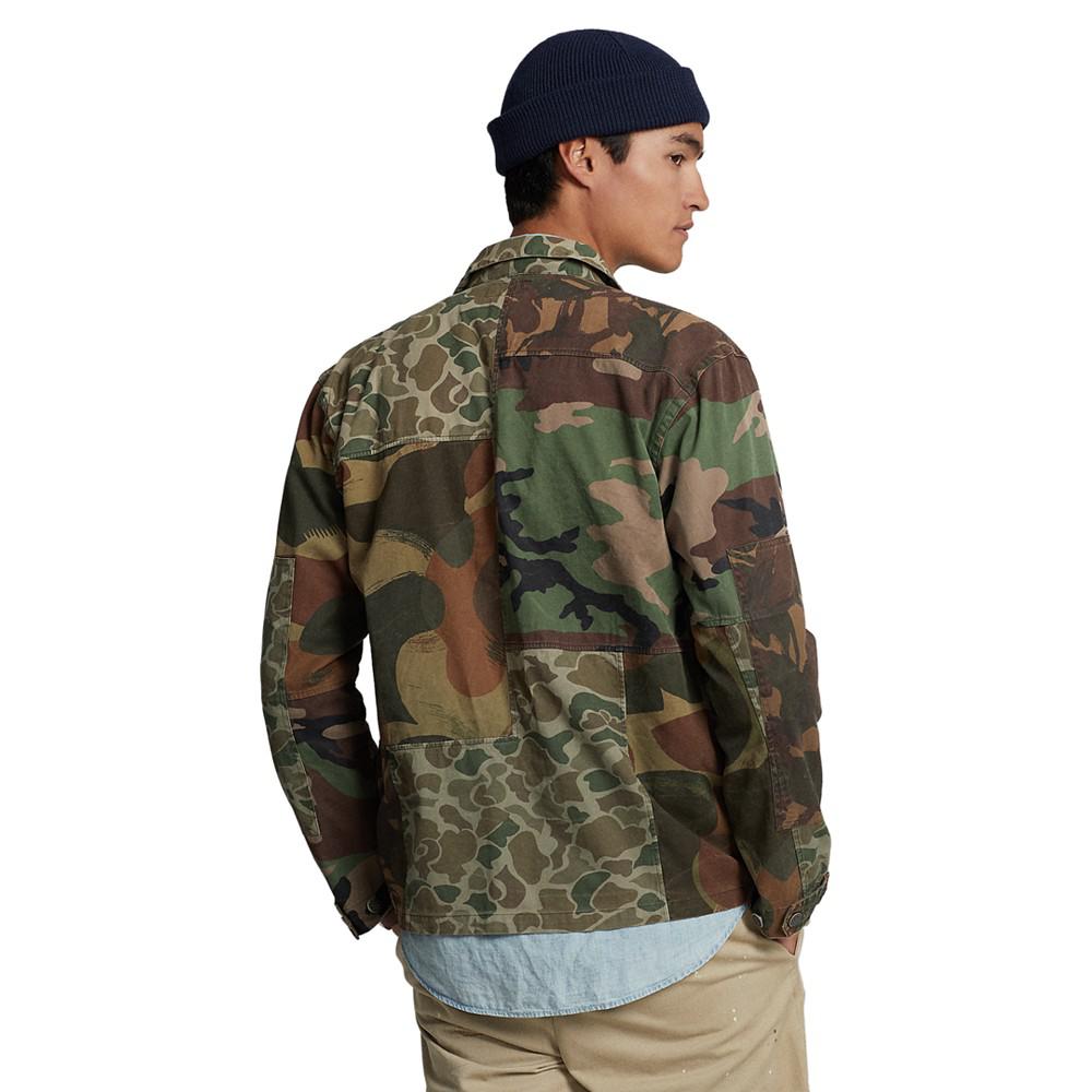 Men's Patchwork Camo Twill Shirt Jacket商品第2张图片规格展示