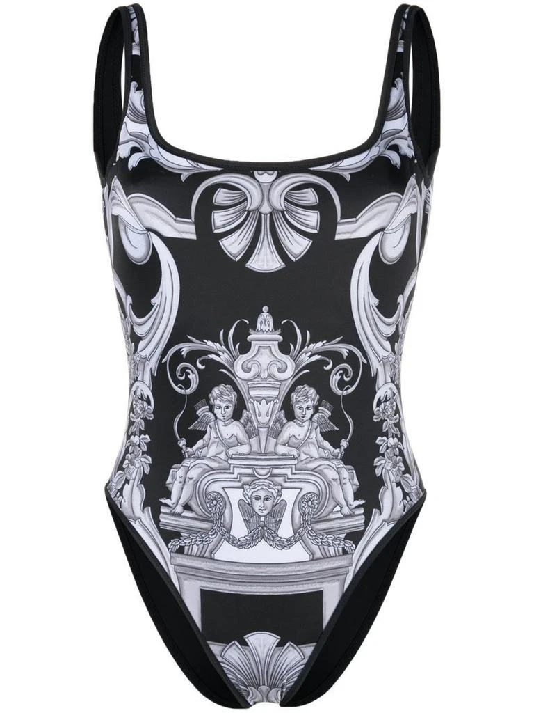 商品Versace|Silver baroque reversible one-piece swim suit,价格¥1728,第4张图片详细描述