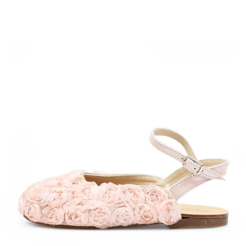 商品Babywalker|Pink Flower Slingback Shoes,价格¥384,第1张图片