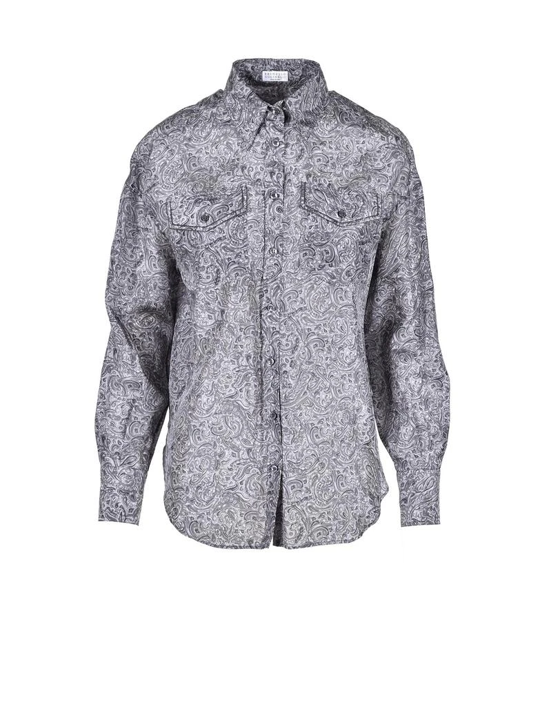 商品Brunello Cucinelli|Women's Gray Shirt,价格¥6998,第1张图片