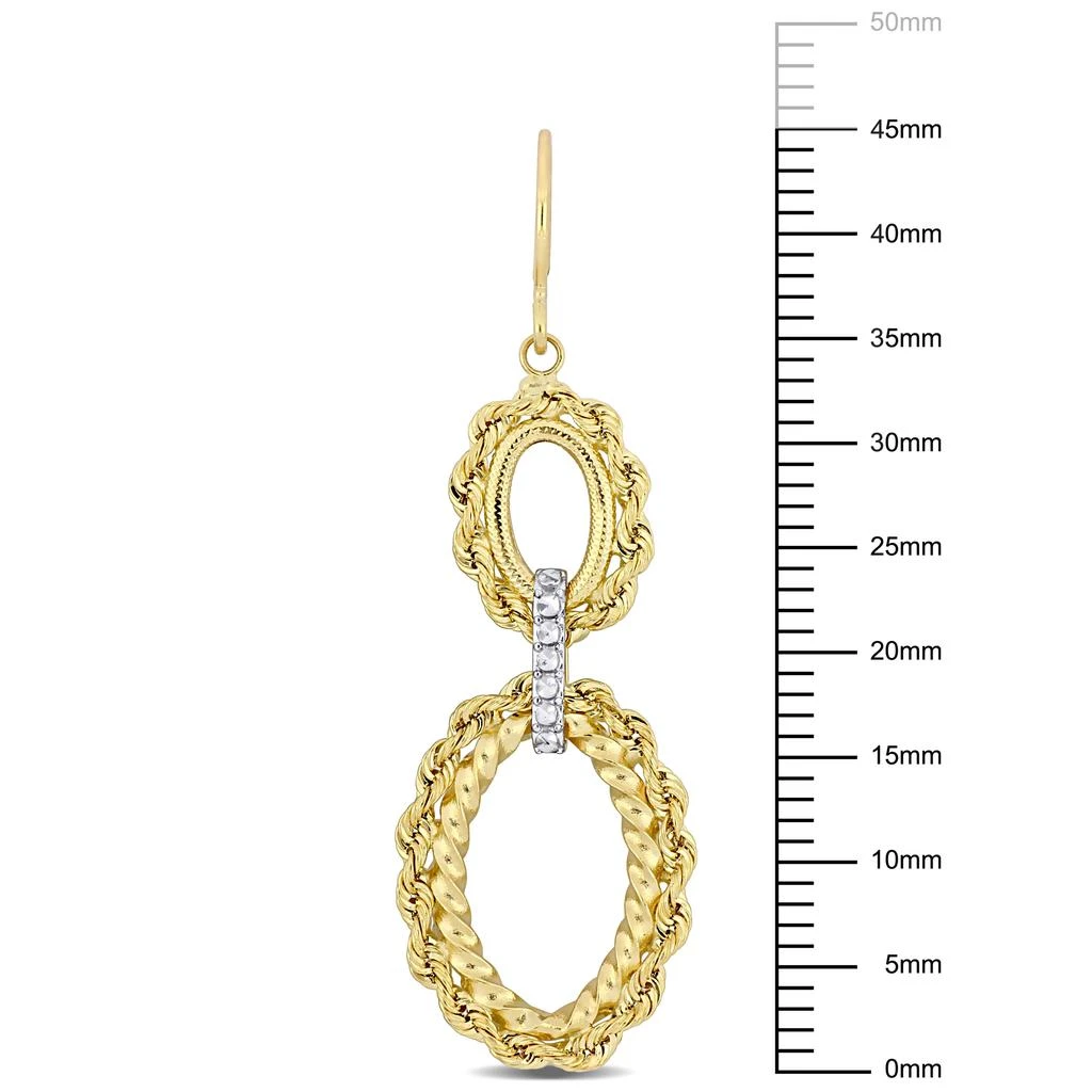 商品Mimi & Max|Tiered Hoop Dangle Hook Earrings in 14k Yellow Gold with White Gold Accents,价格¥1036,第3张图片详细描述