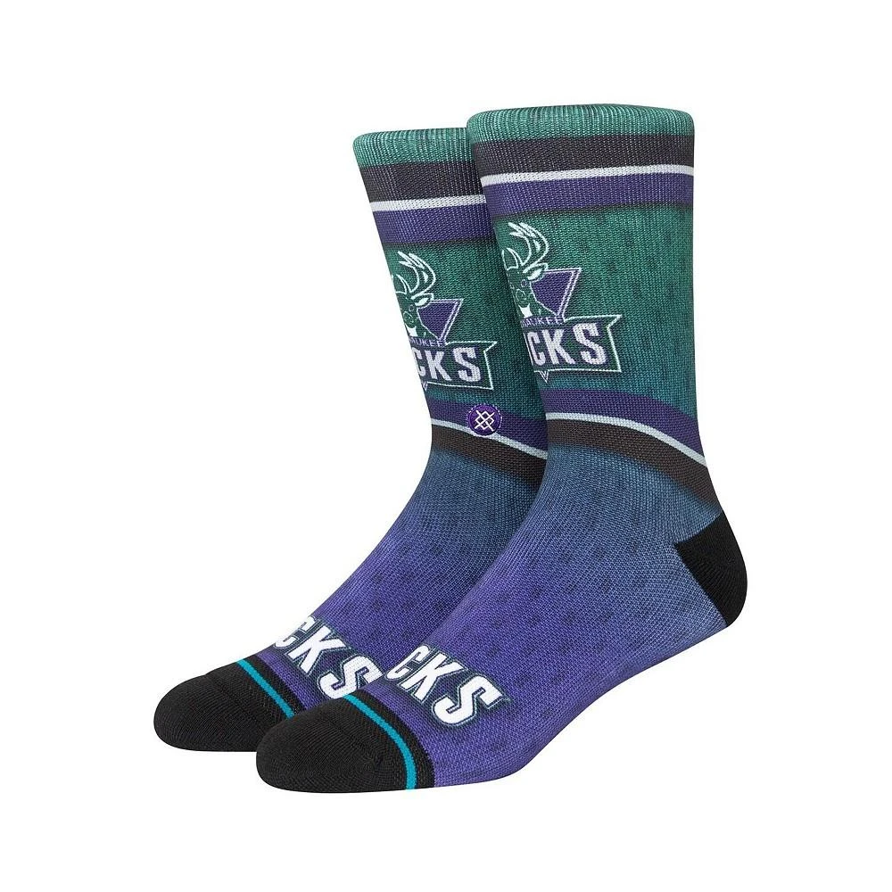 商品Stance|Men's Green Milwaukee Bucks Hardwood Classics Fader Collection Crew Socks,价格¥151,第1张图片