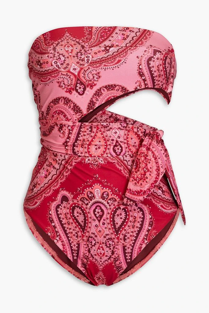 商品Zimmermann|Separates Sculpt cutout paisley-print bandeau swimsuit,价格¥1194,第1张图片