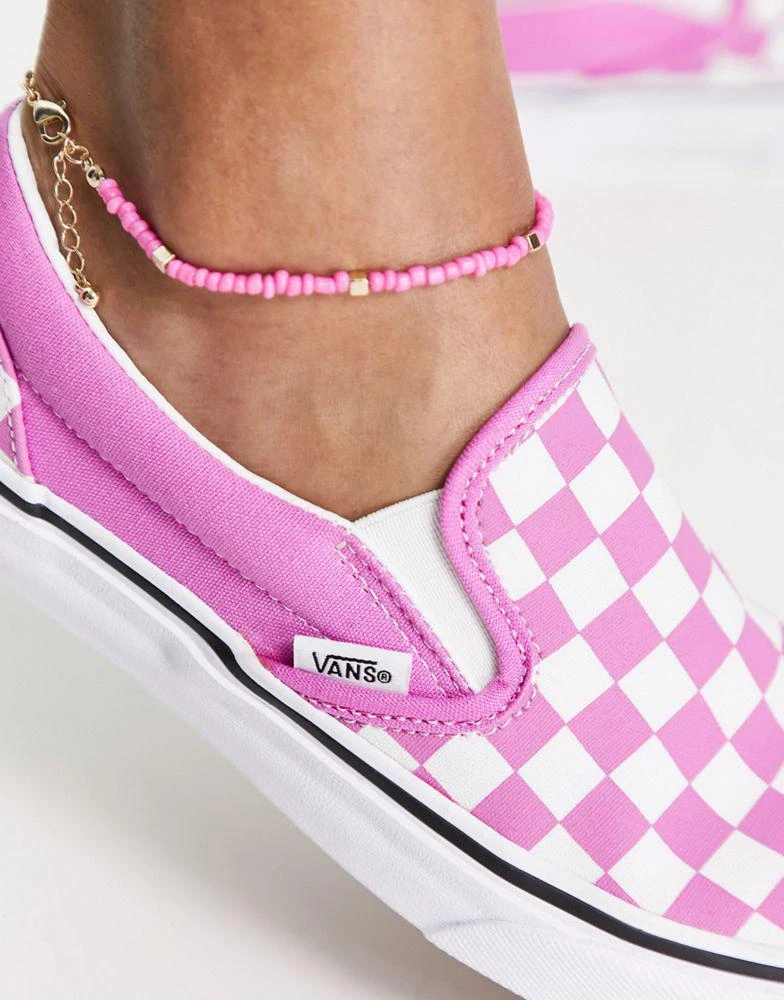 商品Vans|Vans Classic Slip-On checkerboard trainers in pink,价格¥420,第3张图片详细描述