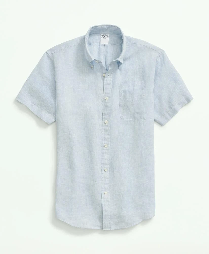 商品Brooks Brothers|Irish Linen Short-Sleeve Sport Shirt,价格¥955,第2张图片详细描述