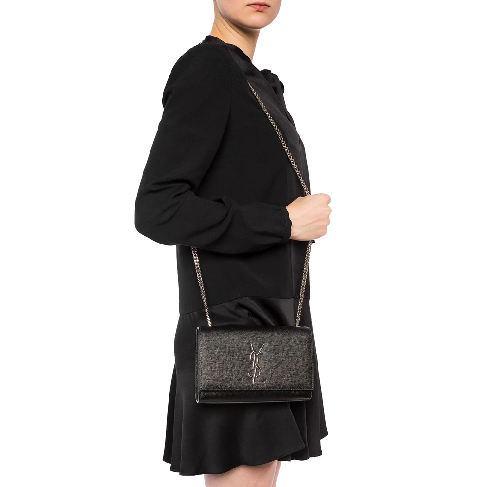 YSL 圣罗兰 KATE系列女士金属LOGO装饰翻盖小号单肩斜挎链条包 469390-BOW0N-1000 商品
