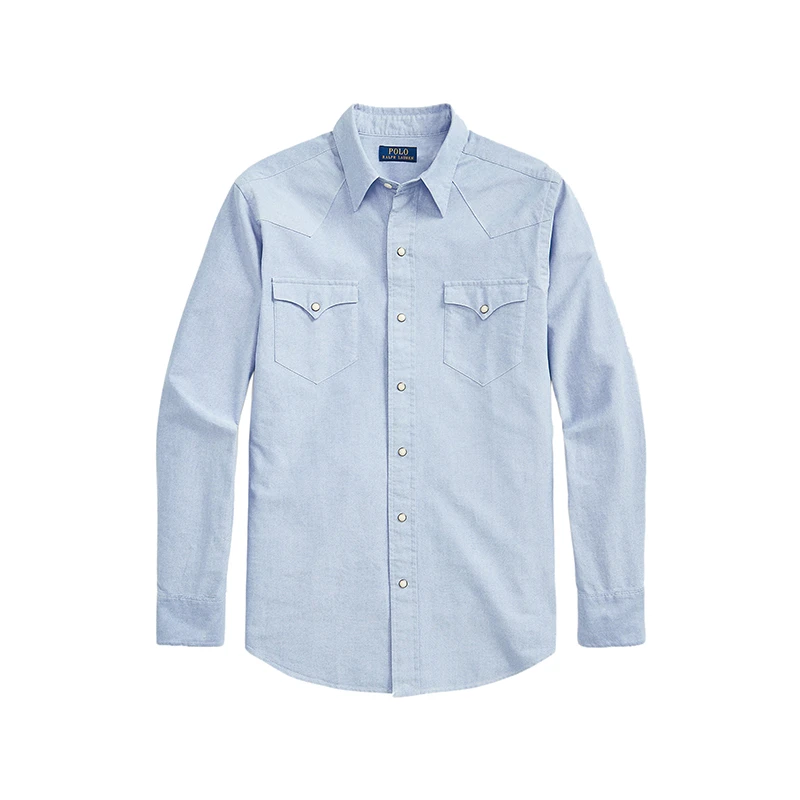 商品Ralph Lauren|拉夫劳伦 男士纯棉尖领长袖衬衫（2色可选）,价格¥1455,第1张图片