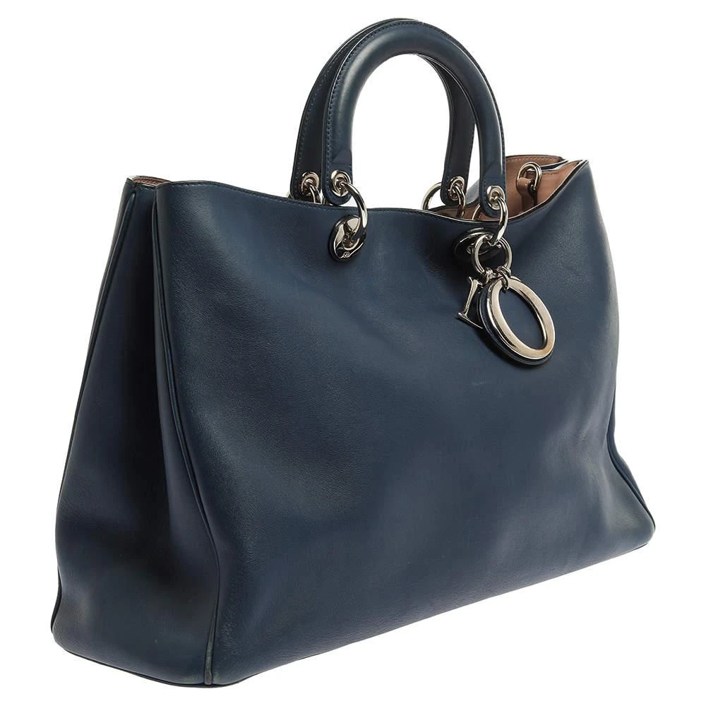 商品[二手商品] Dior|Dior Blue Leather Extra Large Diorissimo Shopper Tote,价格¥6290,第3张图片详细描述
