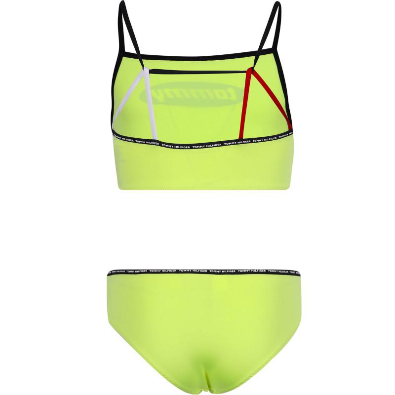 Logo back straps detailing bikini in yellow商品第2张图片规格展示