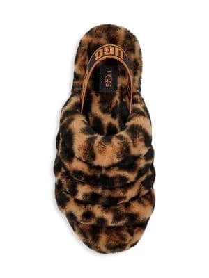 商品UGG|Fluff Yeah Panther-Print Sheepskin Slingback Slippers,价格¥340,第5张图片详细描述