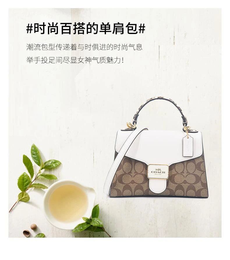 商品Coach|美国直邮COACH蔻驰斜挎包女士新款帆布PEPPER手提单肩包C1325,价格¥3040,第5张图片详细描述
