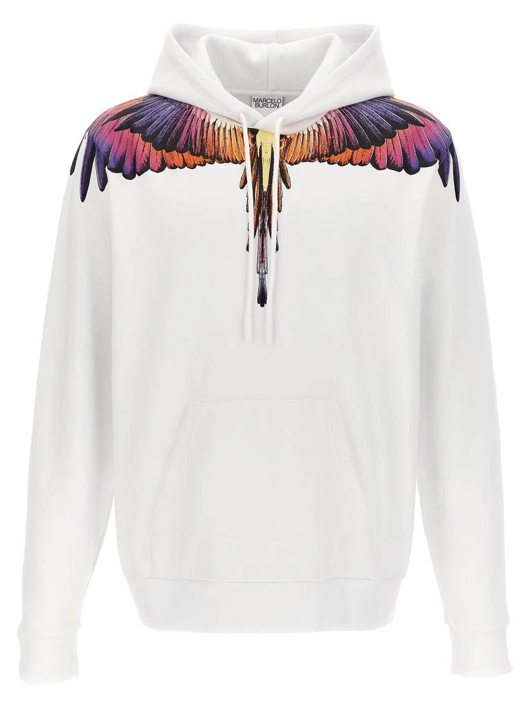 商品Marcelo Burlon|Printed Hoodie Sweatshirt White,价格¥1894,第1张图片