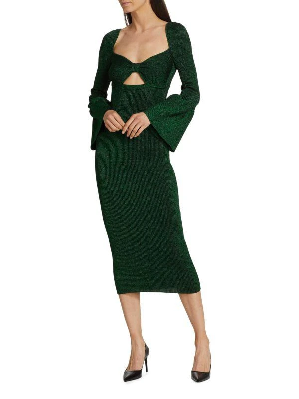 Metallic Knit Cut Out Midi Dress 商品