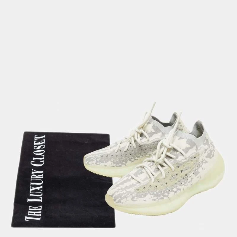 Yeezy x Adidas Grey/White Knit Fabric Boost 380 Alien Sneakers Size 42 商品