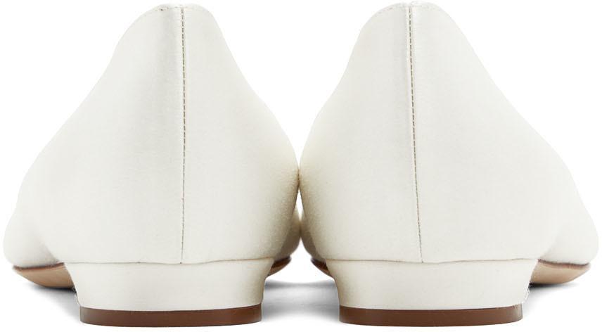商品Manolo Blahnik|白色 Hangisi 芭蕾鞋,价格¥8741,第4张图片详细描述