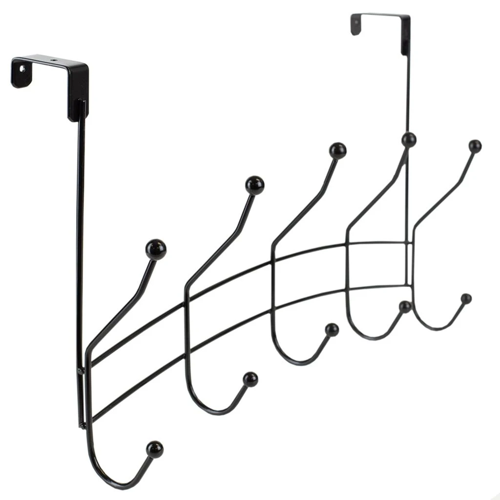 商品Home Basics|Home Basics Shelby 5 Hook Over the Door Hanging Rack, Black,价格¥150,第5张图片详细描述
