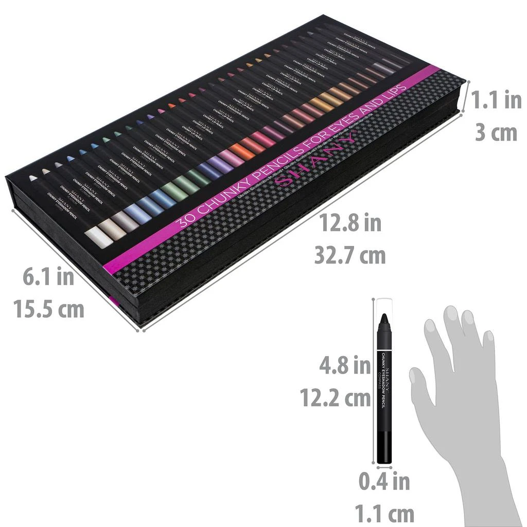 商品SHANY|Chunky Makeup Pencils For Eyes and Lips W Vitamin E & Aloe Vera - 30 Colors,价格¥298,第4张图片详细描述
