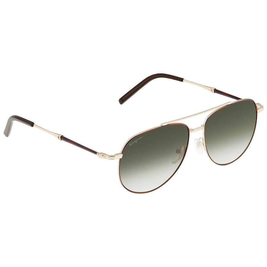 商品Salvatore Ferragamo|Salvatore Ferragamo Green Pilot Unisex Sunglasses SF226S 723 58,价格¥586,第2张图片详细描述