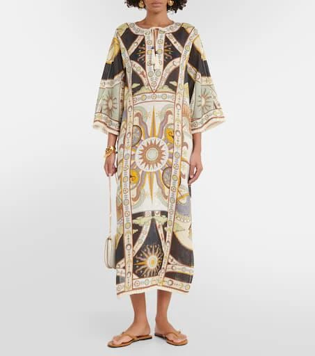 商品Tory Burch|印花亚麻中长连衣裙,价格¥5577,第2张图片详细描述