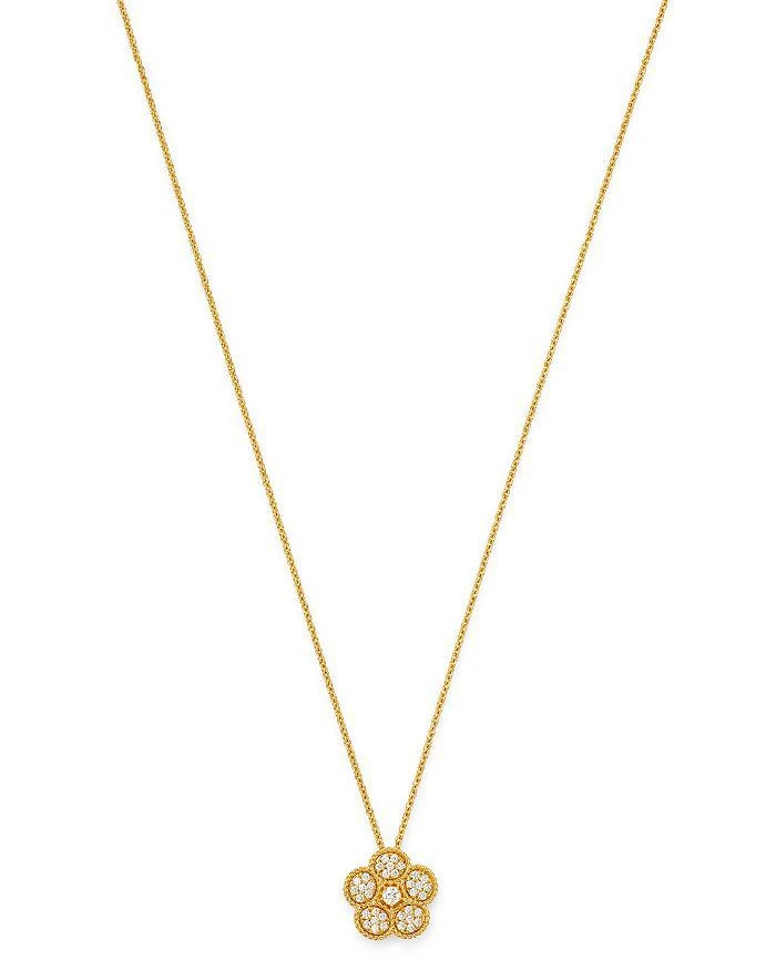 商品Roberto Coin|18K Yellow Gold Daisy Diamond Pendant Necklace, 17.5" - Exclusive,价格¥33640,第4张图片详细描述