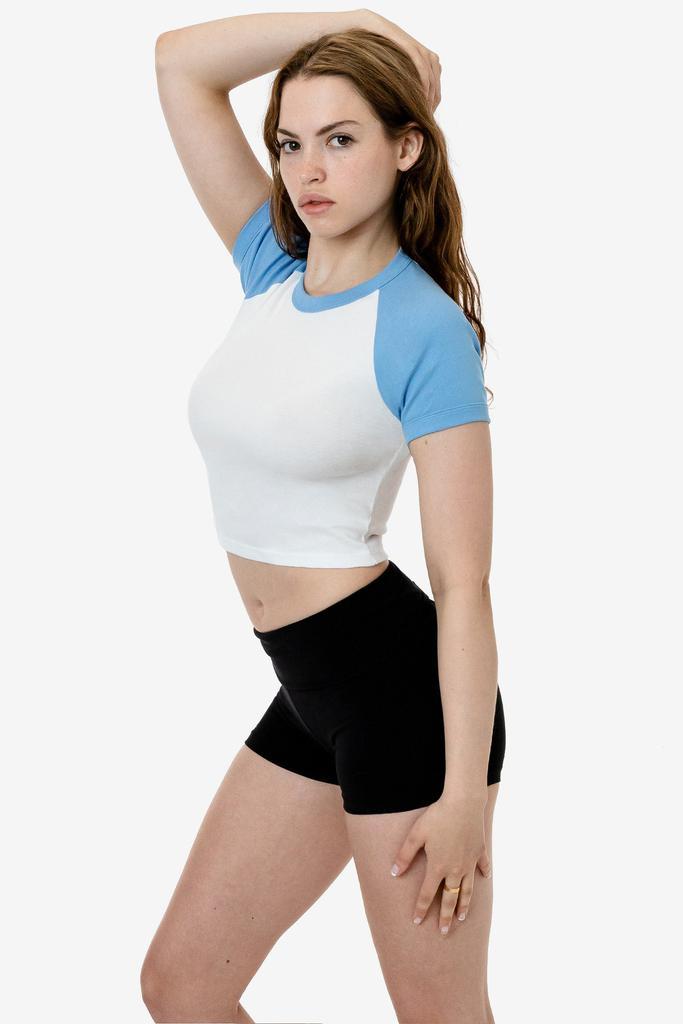 商品Los Angeles Apparel|43077 - Baby Rib Short Sleeve Cropped Raglan,价格¥185,第4张图片详细描述