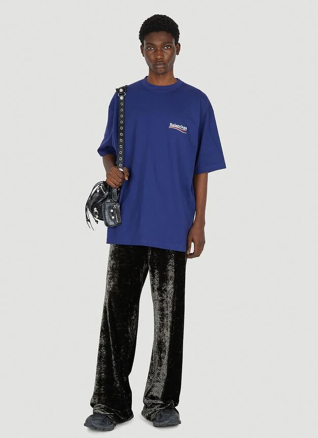 商品Balenciaga|Logo Embroidery T-Shirt in Blue,价格¥5825,第2张图片详细描述