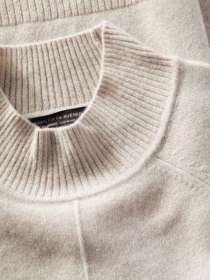 Ribbed Trim Mockneck Cashmere Sweater商品第3张图片规格展示