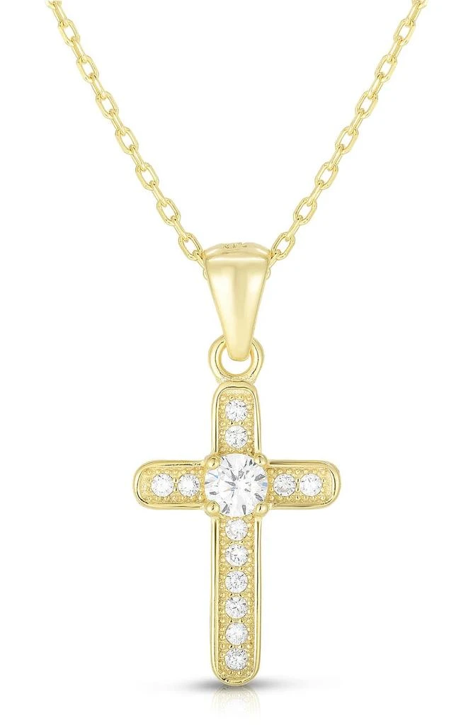 商品GLAZE JEWELRY|Yellow Gold Vermeil CZ Cross Pendant Necklace,价格¥354,第1张图片